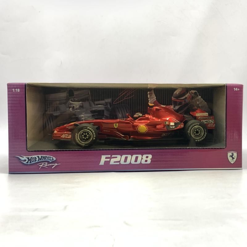 中古】箱日焼け)ホットウィール 1/18 フェラーリ F2008 K