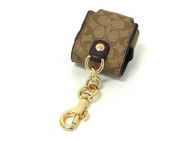 COACH コーチ PVC AirPodsケース エアポッズケース バクチャーム レディース メンズ ブラウン系 BP5477