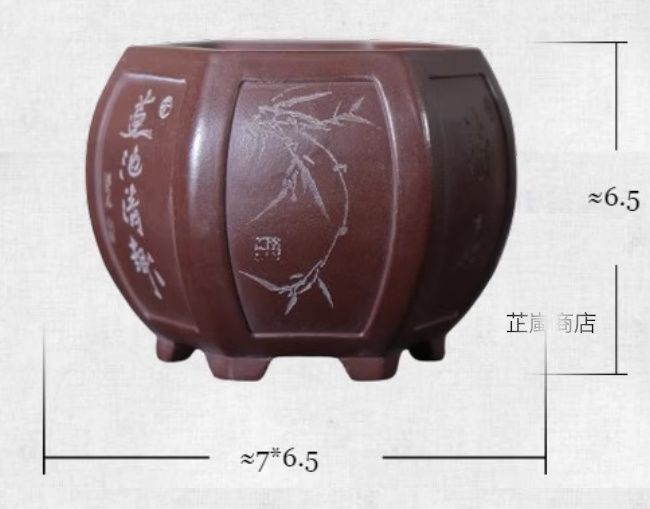 中国宜興 六角形灯窓面鉢 紫砂鉢 盆栽鉢 植木鉢 小品盆栽鉢 大品盆栽鉢 中国宜興 六角形灯窓面鉢 紫砂鉢 盆栽鉢 植木鉢 小品盆栽鉢 大品