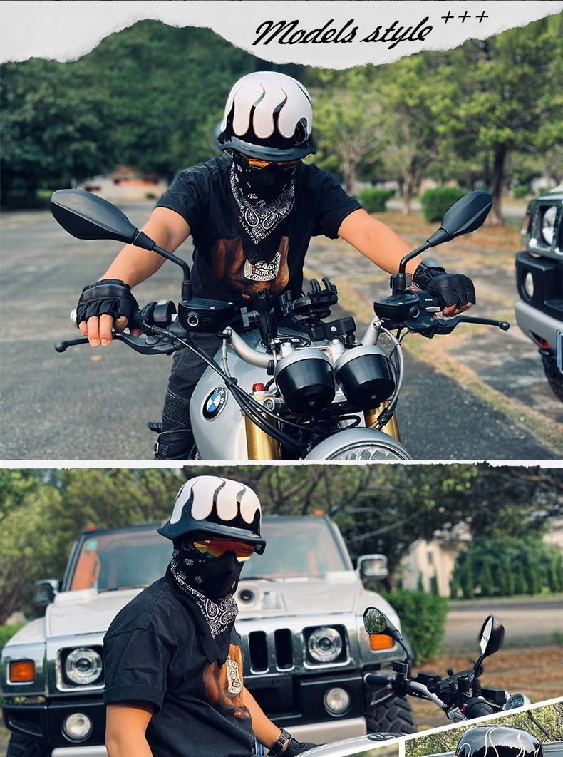バイクヘルメット ハーレー 半帽 耐衝撃性 通気 ホワイト M - 通販 ...