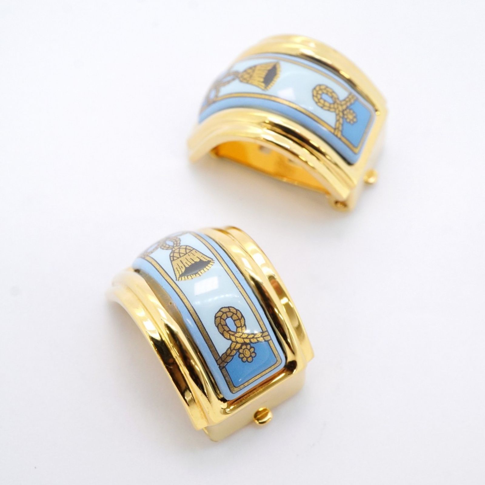 エルメス エマイユ 七宝焼き イヤリング ゴールド レッド マルチカラー メッキ レディース HERMES エルメス エマイユ 七宝焼き イヤリング ゴールド レッド メッキ