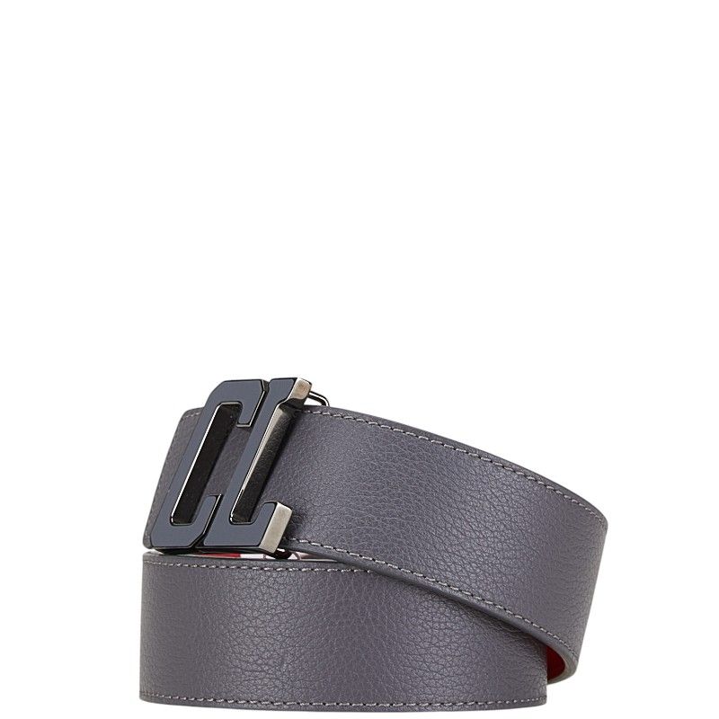 クリスチャンルブタン ベルト サイズ：90/36 グレー レッド レザー