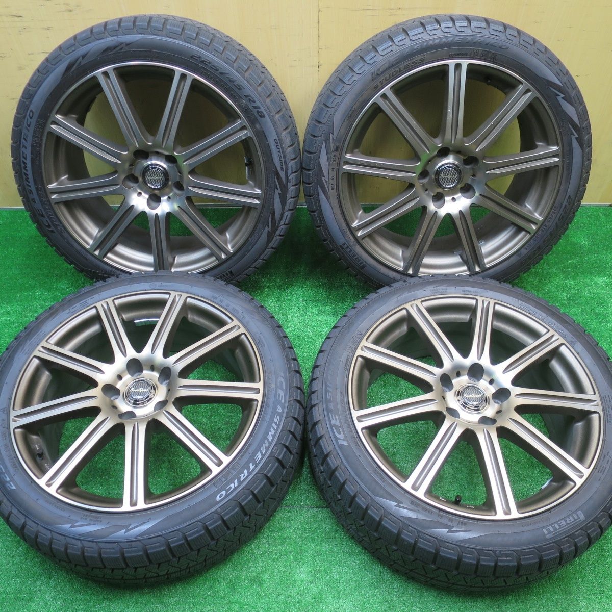 バリ溝 9.5分 スタッドレス Final Speed 225|45R18 ピレリ アイスアシンメトリコ ATECH ファイナルスピード PCD114.3|5H 5100807NJス