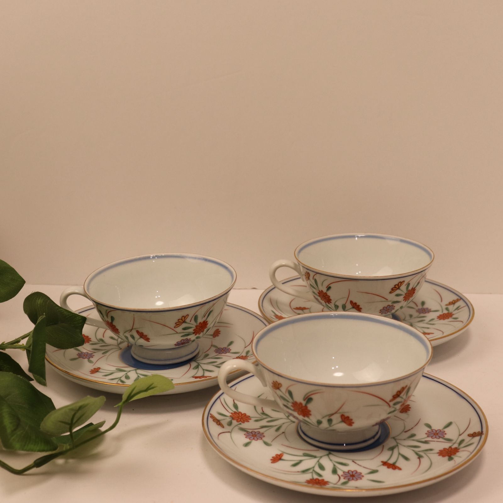 有田焼 西山 NISHIYAMA コーヒー カップ 3客 カップ&ソーサー ティー 