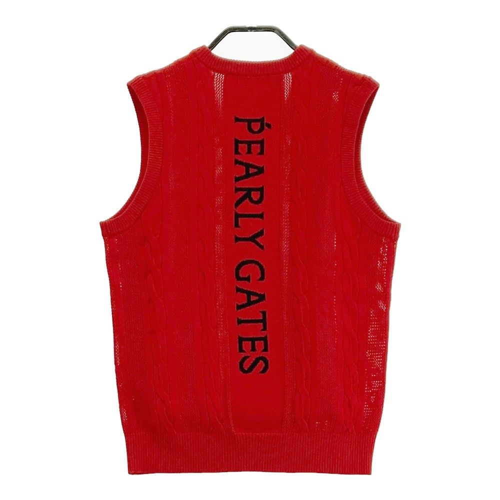 サイズ：1 PEARLY GATES パーリーゲイツ ニット ベスト レッド系