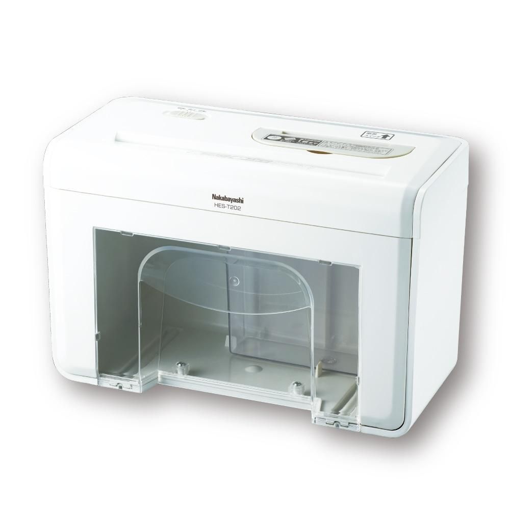 4営業日で発送 ナカバヤシ HEST202W 卓上電動パーソナルシュレッダー クロスカット 最大幅 A4 最大枚数 10枚以下 5L未満 CD ホッチキス可 ホワイト