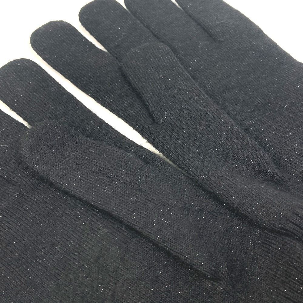 ルイヴィトン パンチング LVロゴ ラメ グローブ 手袋 カシミヤ