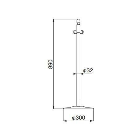 シロクマ フロアパーティションポール クローム 鏡面 FPP-1355