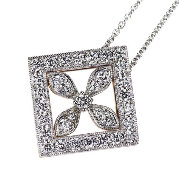ミキモト K18WG/PG ダイヤモンド ペンダントネックレス 0.96ct - メルカリ 