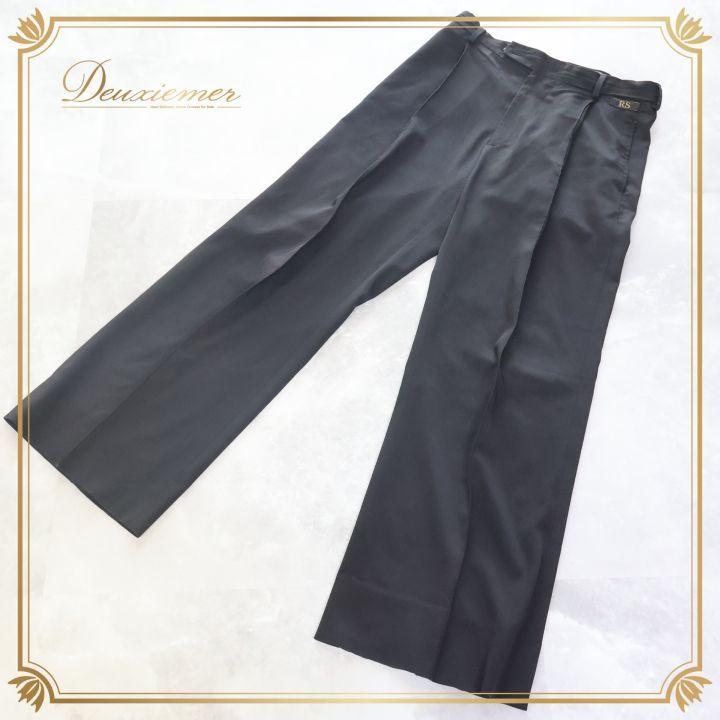 【美品 社交ダンス衣装】ブラック gentil スラックス パンツ ズボン 黒 社交ダンス 衣装 ズボン スラックス パンツ 黒 メンズ 男性用