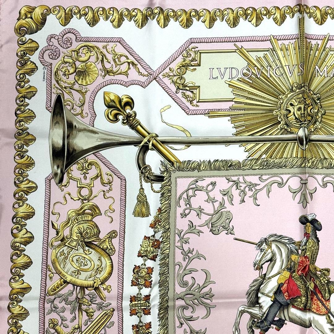 HERMES エルメス カレ90 LVDOVICVS MAGNVS 白い馬に跨ったルイ14世