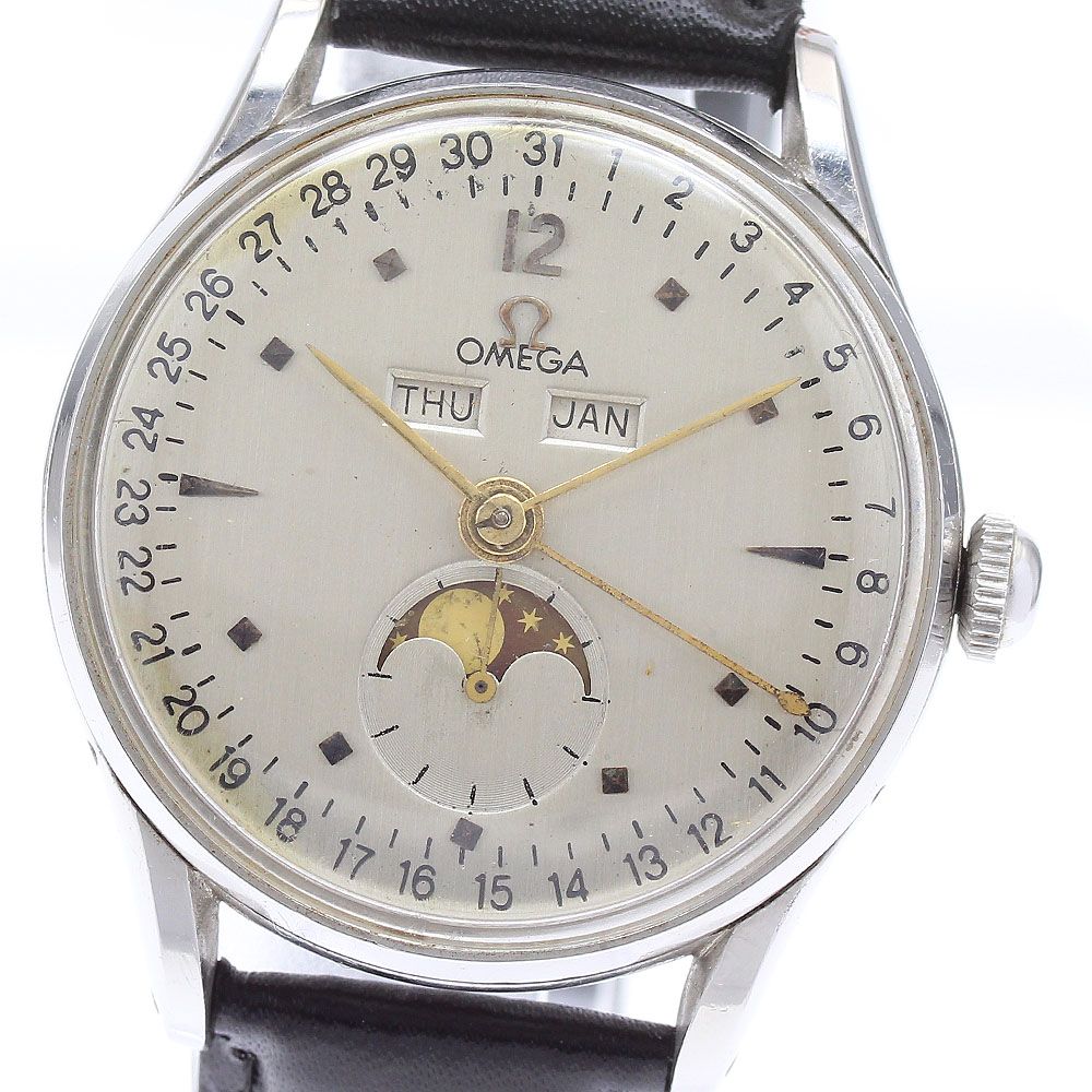 オメガ OMEGA Cal.381 トリプルカレンダー ムーンフェイズ 手
