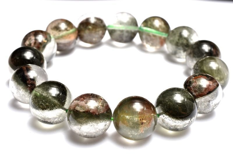 1点物】高発色◇半々タイプ グリーンガーデンクォーツ 14mm
