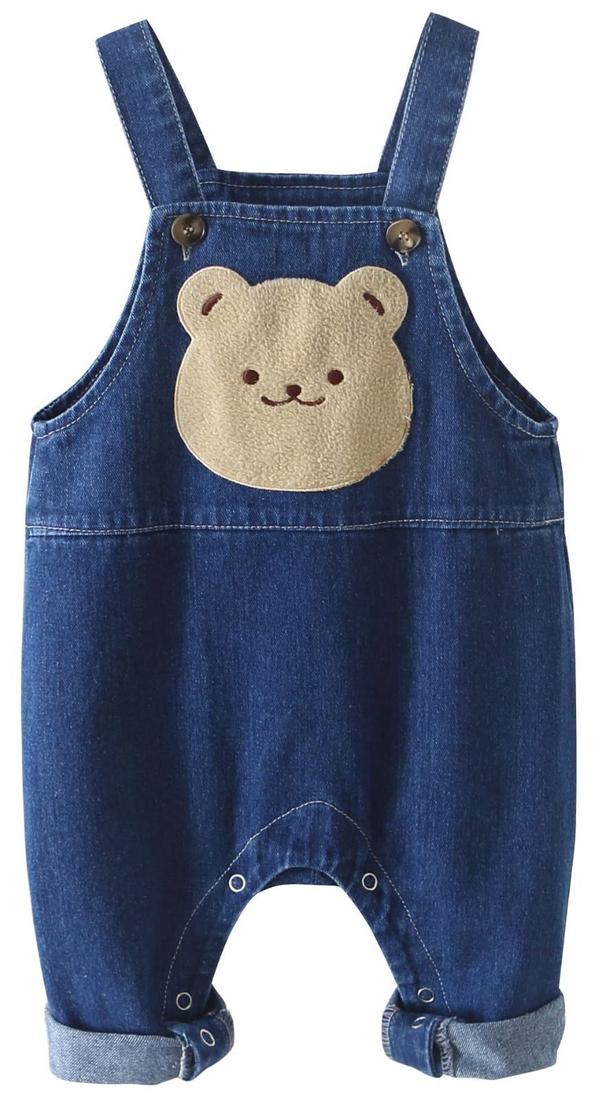 90_#G [Panegy] ベビー オーバーオール 可愛い デニムパンツ 子供 ジーンズ ロング ベビー服 キッズ サロペット 通園 カジュアル お出かけ 女の子 男の子 長ズボン 綿 #G 90