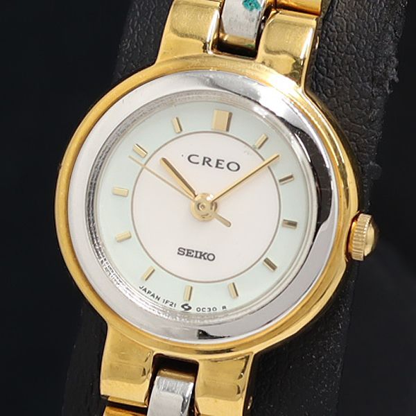 【稼働/良品】SEIKO クォーツ 1F21-0A9A クレオ ホワイト 稼働/良品】SEIKO クォーツ 1F21-0A9A クレオ ホワイト - メルカリ