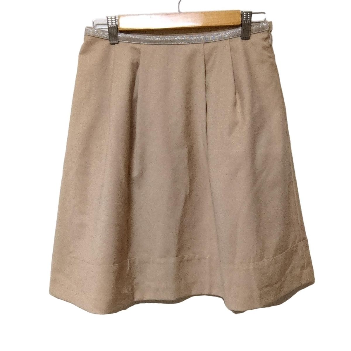 green label relaxing グリーンレーベルリラクシング スカート サイズ38 M レディース - ピンクベージュ×シルバー ひざ丈