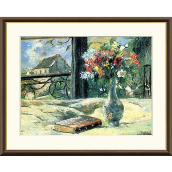 高精細デジタル額装版画 購入 世界の名画 ゴーギャン 「 窓辺に咲く