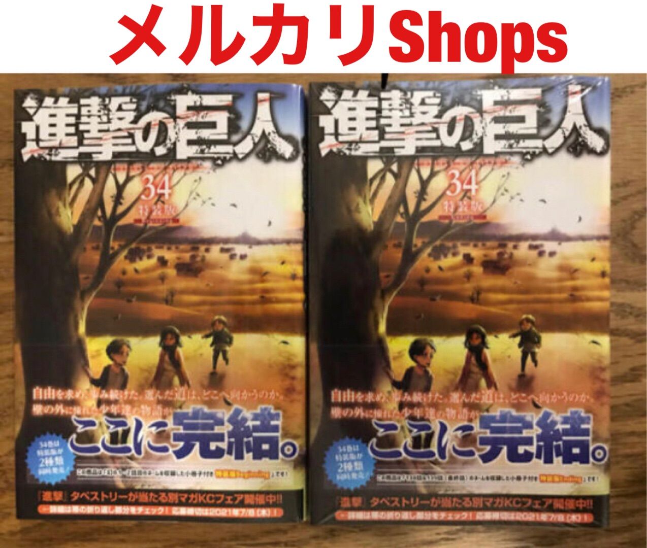 メルカリshops 進撃の巨人 34巻 特装版 Endingとbeginning 2冊セット