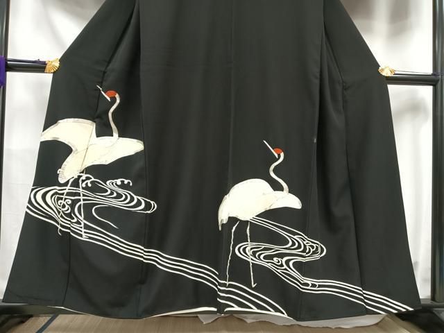 ◆K718◆豪華黒留袖　相良刺繍　牡丹に孔雀　中国三大刺繍　着丈154cm 楽天市場】夏用 単衣 大きいサイズ 広巾 特選「手刺繍」留袖