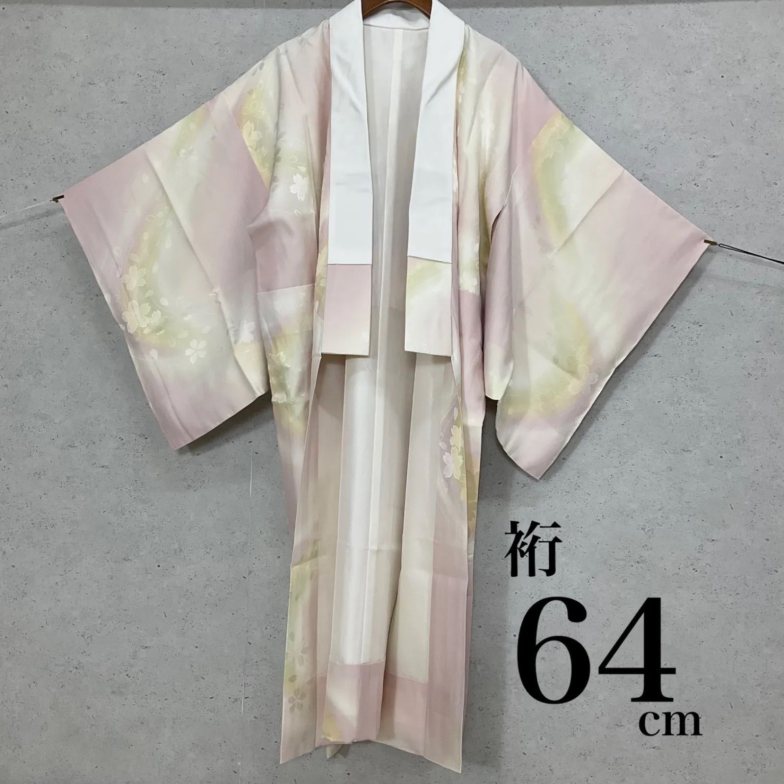 kimono+one◇未使用同然◇長襦袢◇仕付け糸付き◇正絹◇袷◇袖無双 