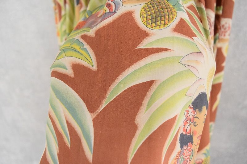 幅広い品揃え。 50〜60 s オールオーバーパターン レーヨンアロハスカート W27 高貴な