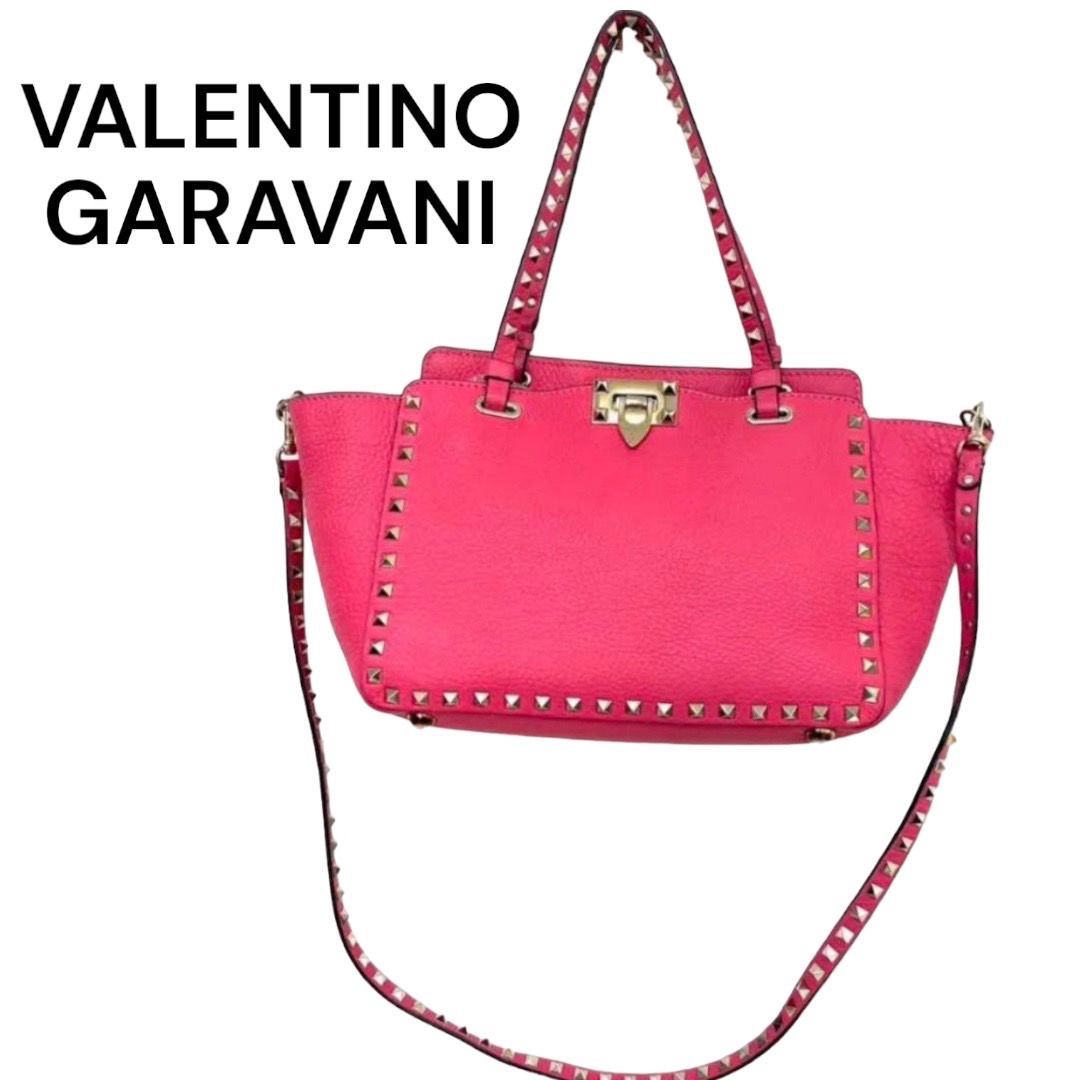 バレンチノ ガラバーニ トートバッグ valentino ハンドバッグ ピンクバッグ