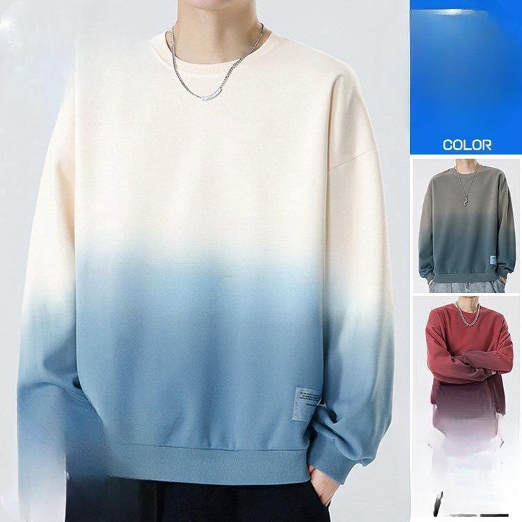 グラデーション トレーナー 長袖 メンズ スウェット おしゃれ ルームウェア ビッグシルエット お兄系 秋服 秋冬【0912】