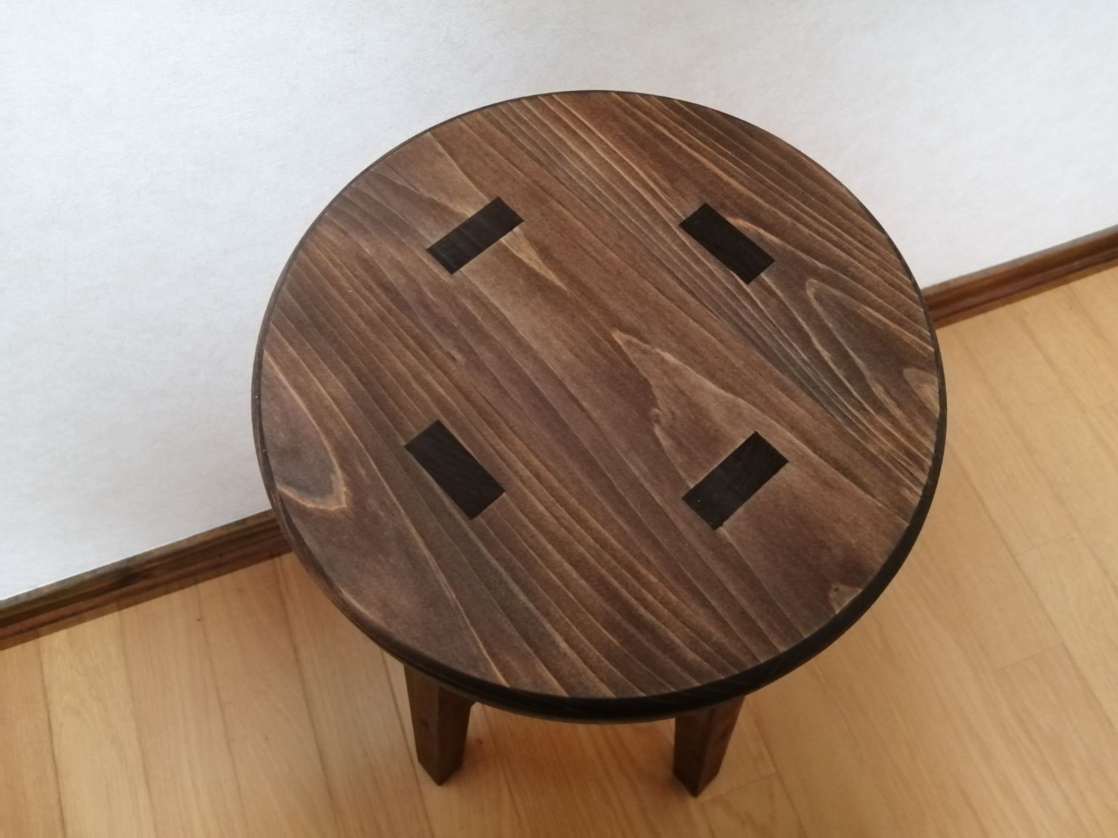ほぞ組】木製スツール高さ58cm丸椅子stool 猫犬