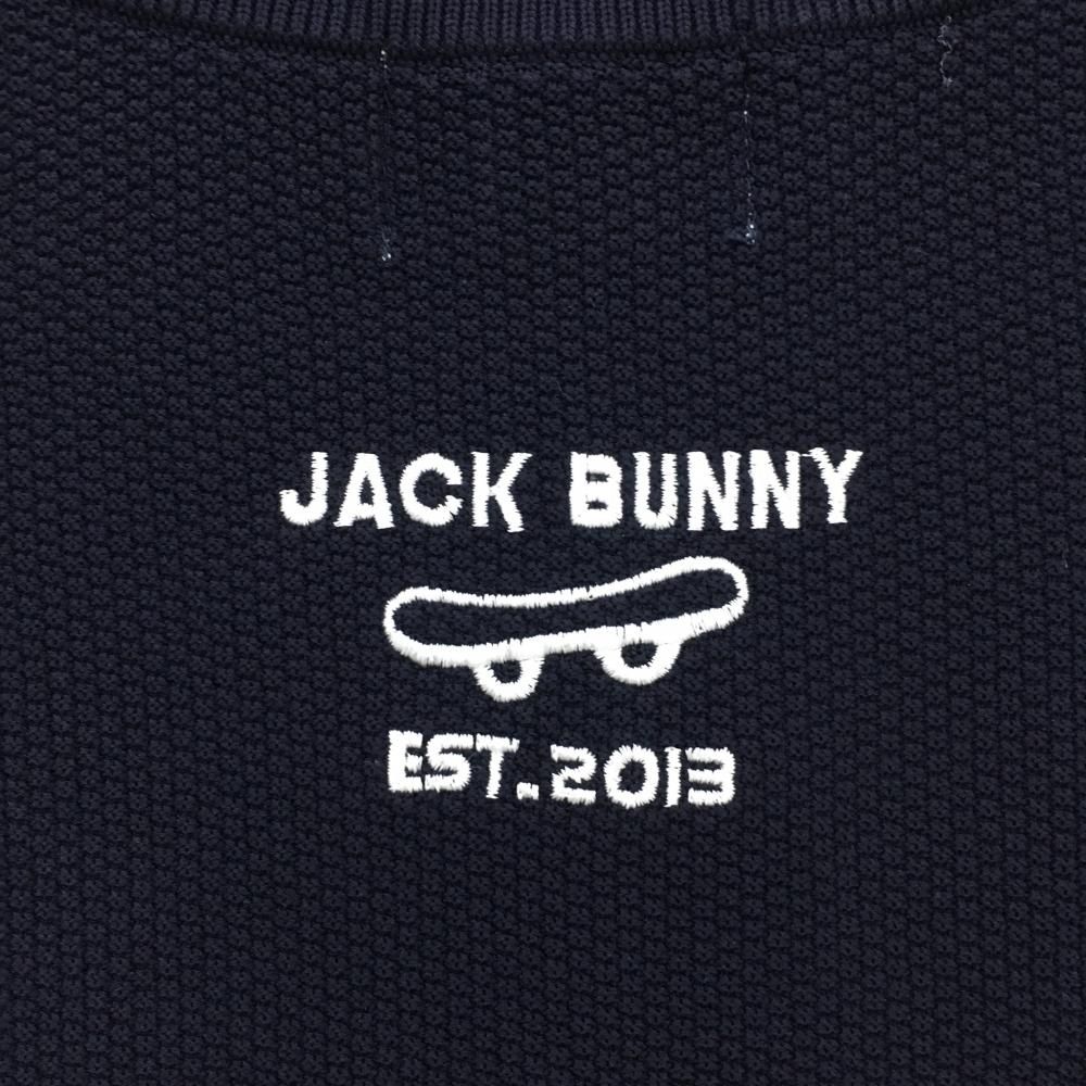 サイズ：1 JACK BUNNY ジャックバニー  ハイネック ニットベスト ロゴ  ネイビー系 [240101434861] ゴルフウェア レディース ストスト サイズ：1 JACK BUNNY ジャックバニー ハイネック ニットベスト