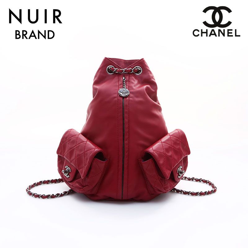 シャネル CHANEL 17番台 ココマーク ラムスキン チェーン シルバー金具