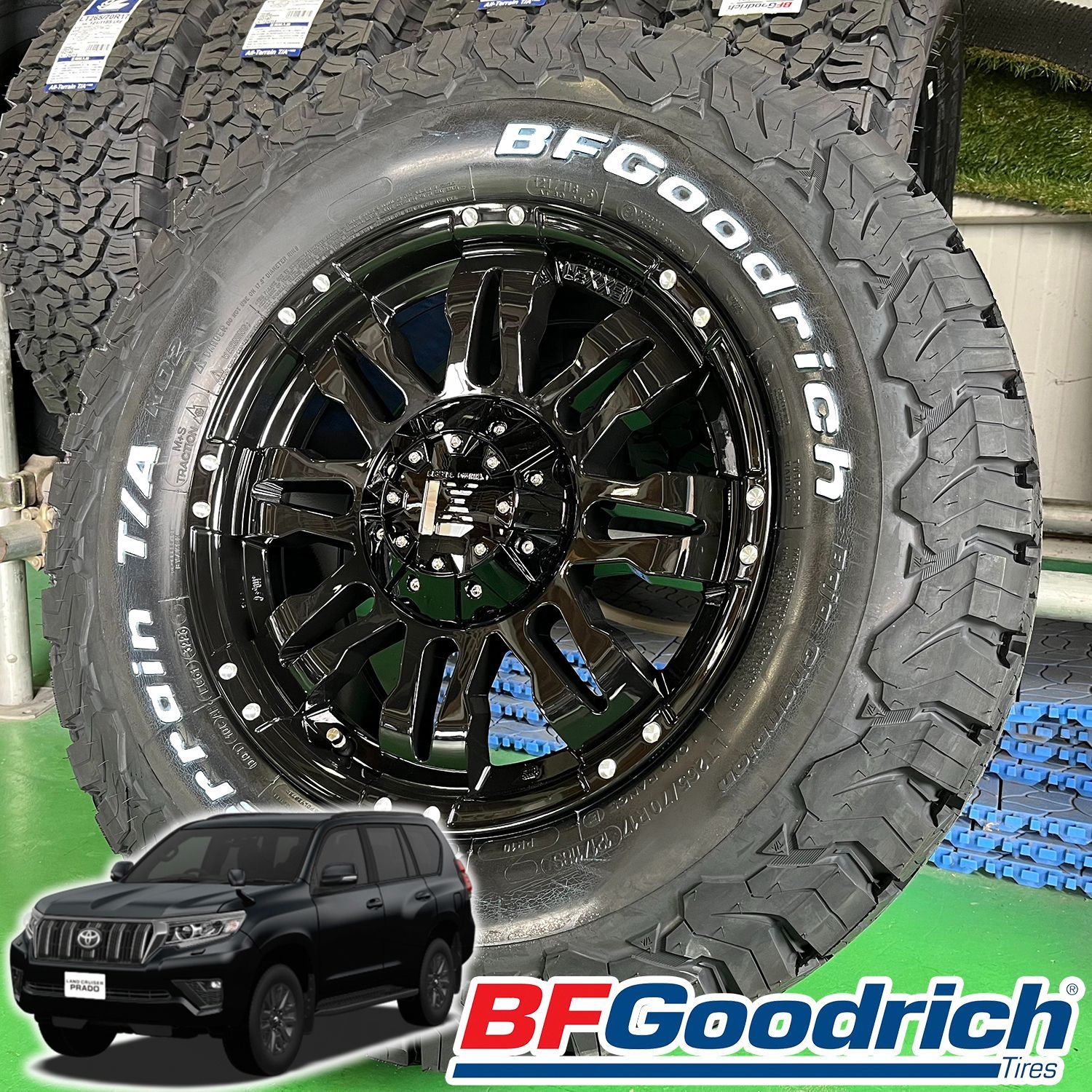 120/150 プラド タイヤホイールセット 17インチ Balano BF Goodrich AT KO2  265/70R17（ノーマル車高）285/70R17（リフトアップ・ワイトレ必須）新品 4本セット - メルカリ