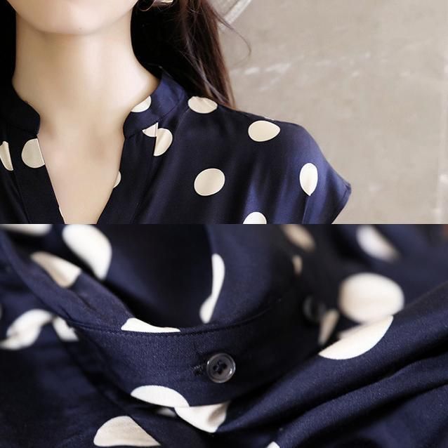 ネイビー ニット+シフォン ロング丈ワンピース