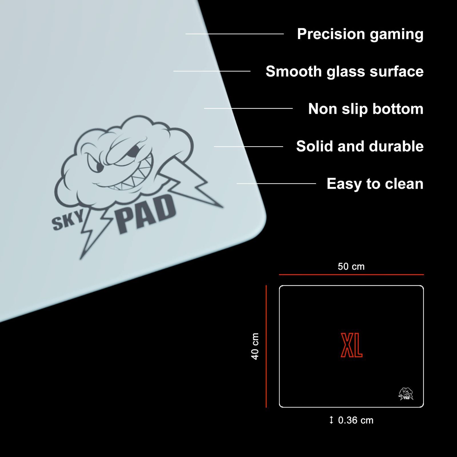 SkyPAD 3.0 XL White Cloud マウスパッド SkyPAD、劣化に強く手触りの良いフルガラスマウスパッド「SkyPAD