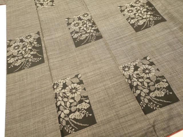 平和屋着物○本場大島紬 7マルキ 色紙草花文 正絹 逸品 DAAT1035tw  