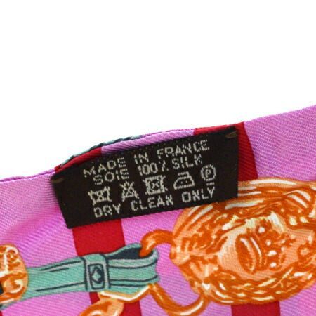 エルメス HERMES スカーフ ツイリー BRIDES de GALA 式典用馬勒 ピンク