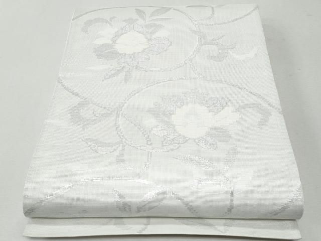 平和屋着物＊夏物 六通柄袋帯 花唐草文 銀糸 CAAW7024fb