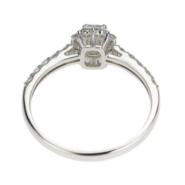 新品 Pt950 クリスカット ダイヤモンド リング 0.262ct G SI1 D0.47ct  