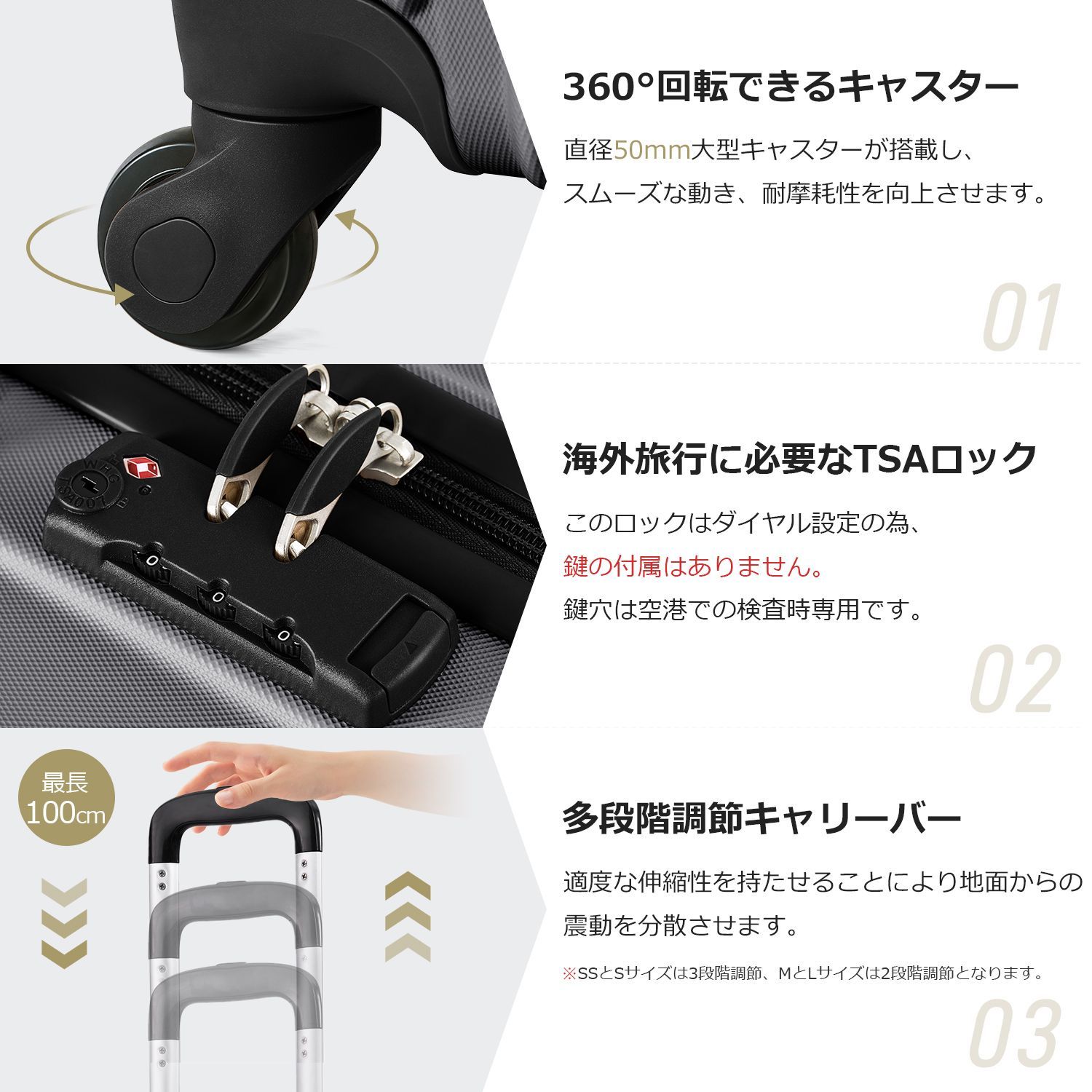 スーツケース｜Lサイズ｜7-14日｜大型｜TSAロック｜PP298910ZAA
