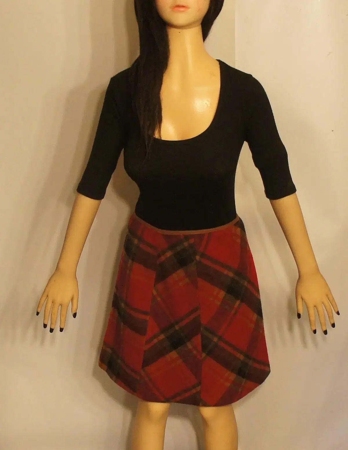 1985 ミニスカート プリーツスカート チェック柄スカート ビンテージスカート ロング丈スカート スカート ロング丈