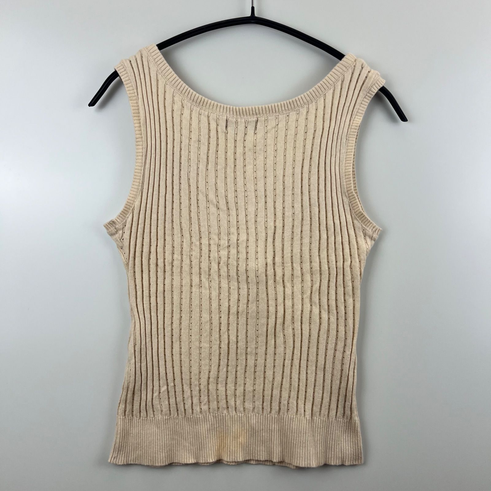 BURBERRY blue label cotton linen rib tank top 38 y2k