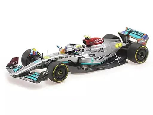 ミニカー　1/18 メルセデス AMG ペトロナス フォーミュラ ワン チーム F1 W13 E パフォーマンス ルイス・ハミルトン マイアミGP 2022 「MINICHAMPS」 [110220544] 中古】ミニカー 1/18 メルセデス AMG ペトロナス フォーミュラ