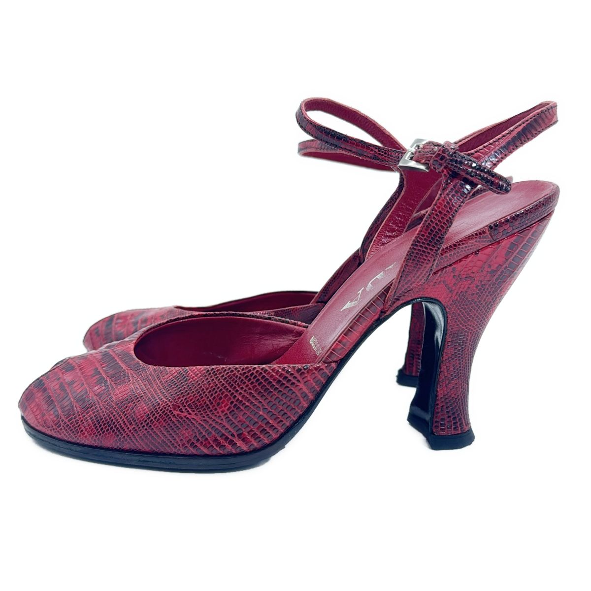 PRADA プラダ パイソンレザーストラップパンプス レッド 36 1/2