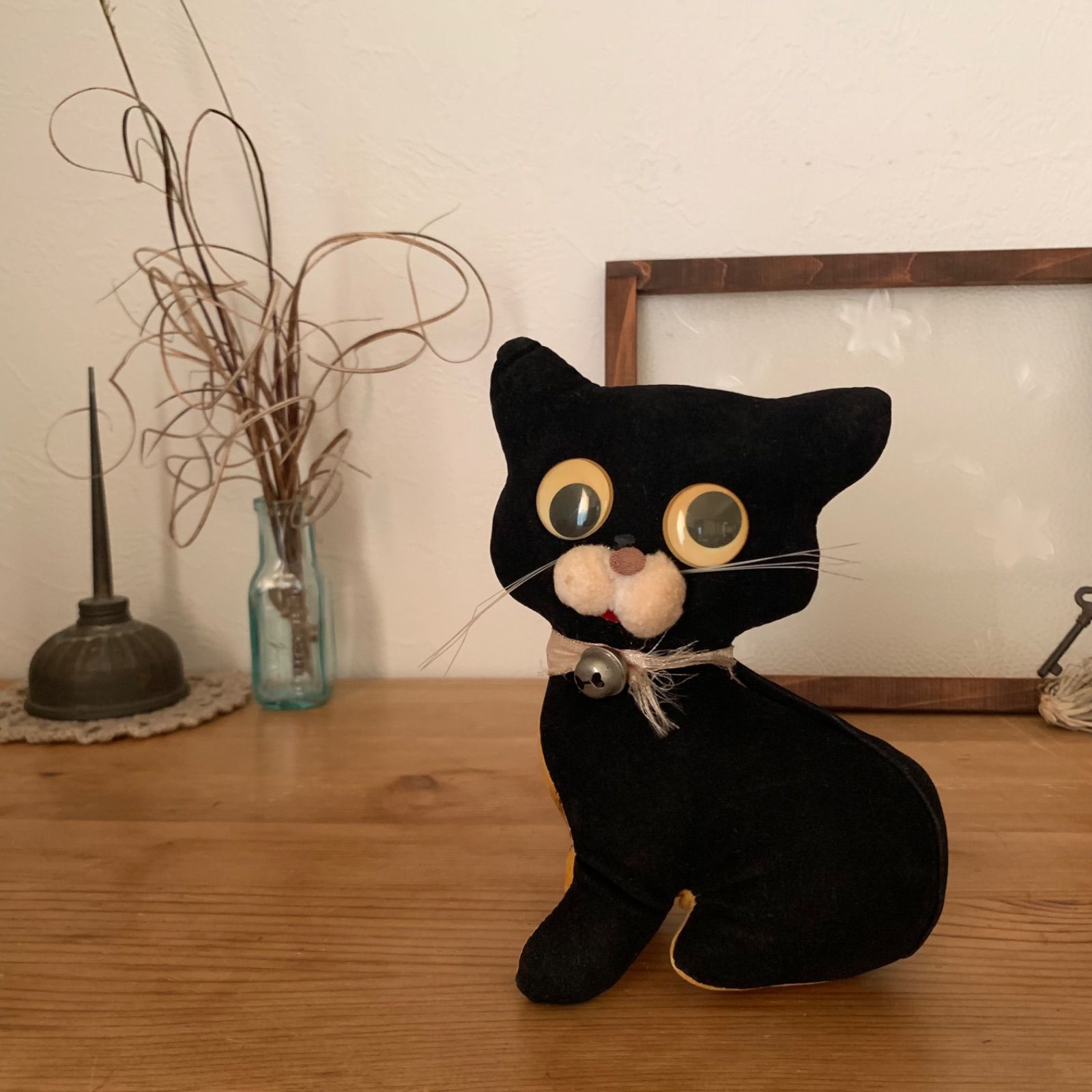 全品送料0円 黒猫 ぬいぐるみ 昭和レトロ JAPAN ARTIST SOCIETY INC