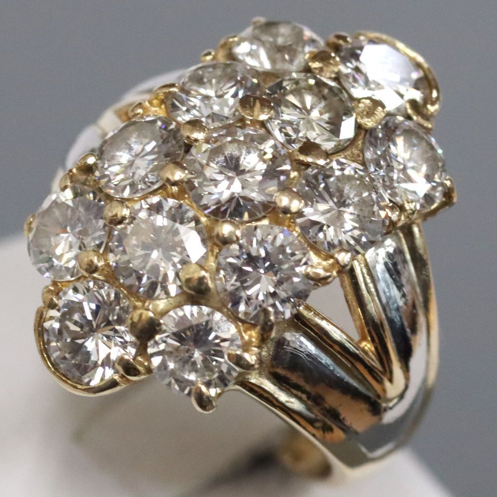 K18/Pt900ダイヤモンドリング D4.18 11.4g #12.5 イエローゴールド  