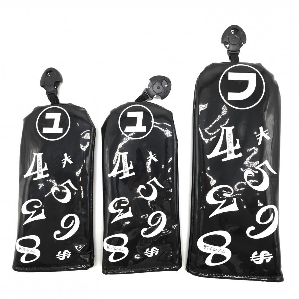 美品フランク三浦 ヘッドカバー3点セット(FW UT×2) 黒×白 数字柄