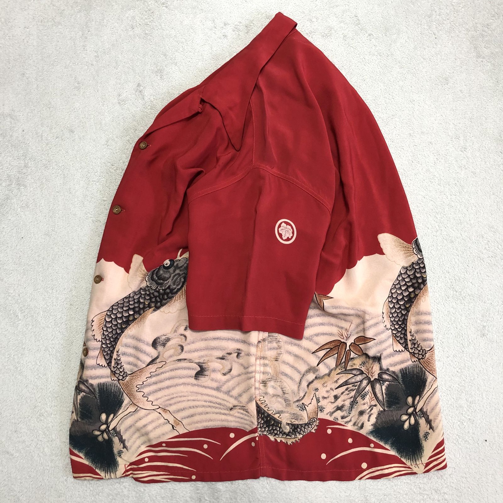 【DENIME】ドゥニーム 初期 和柄 (獅子)アロハシャツ S ドゥニーム・（株）オリゾンティ04年和柄の傑作・きもの柄の
