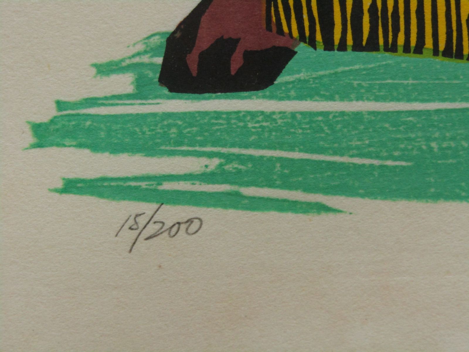 木版画　「横綱」　林和一　Waichi Hayashi　15/200　犬　土佐犬　46×58cm　額装-4