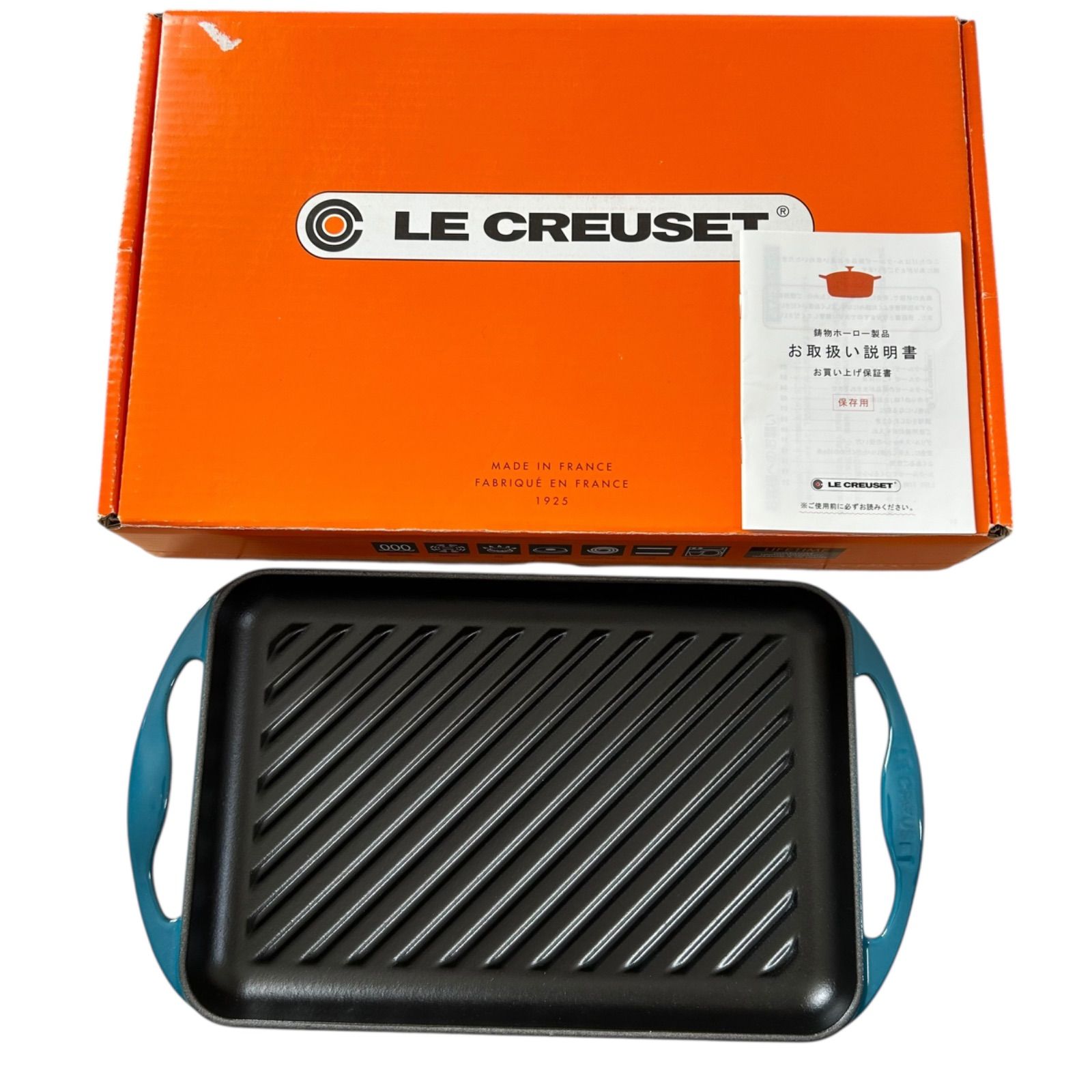 ♥ ル クルーゼ グリルパン ディープ ティール ブルー