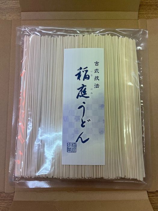 国産小麦使用　稲庭うどん 稲庭 手業 うどん 徳用 太麺 ７４０g-1