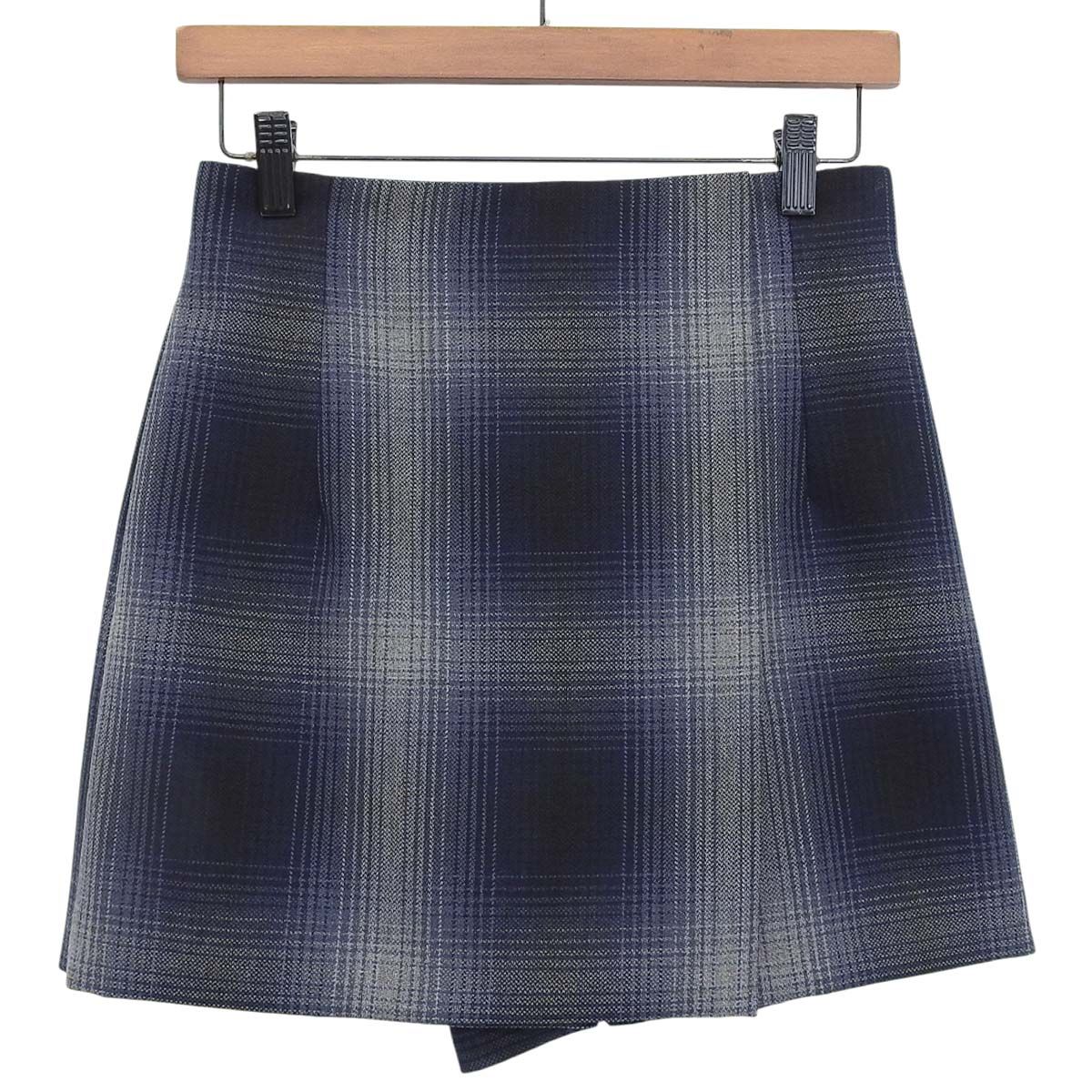 Christian Dior クリスチャン ディオール チェック柄キュロット ボトムス 2020年 アパレル ファッション スコート 36 ウール シルク ブルー青 ブラック黒 グレー レディース 40802155354 アラモード DECORATOM_COM_BR